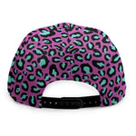 Purple And Teal Leopard Pattern Print Snapback Cap
