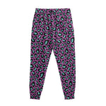 Purple And Teal Leopard Pattern Print Sweatpants