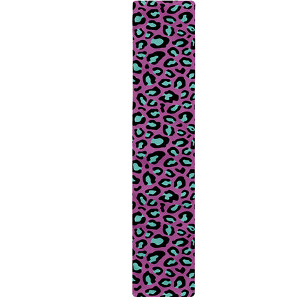 Purple And Teal Leopard Pattern Print Table Runner