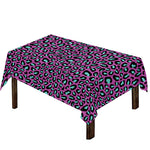 Purple And Teal Leopard Pattern Print Tablecloth
