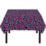 Purple And Teal Leopard Pattern Print Tablecloth