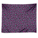 Purple And Teal Leopard Pattern Print Tapestry