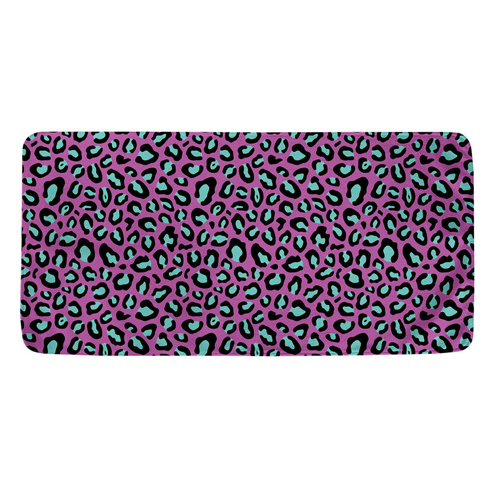 Purple And Teal Leopard Pattern Print Towel