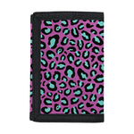 Purple And Teal Leopard Pattern Print Trifold Wallet