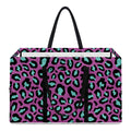 Purple And Teal Leopard Pattern Print Utility Tote Bag