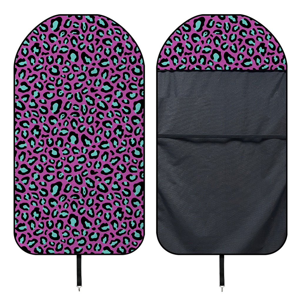 Purple And Teal Leopard Pattern Print Waterproof Car Seat Cover