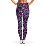Purple And Teal Leopard Pattern Print Women's Leggings