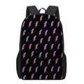 Purple And Teal Lightning Pattern Print 17 Inch Backpack