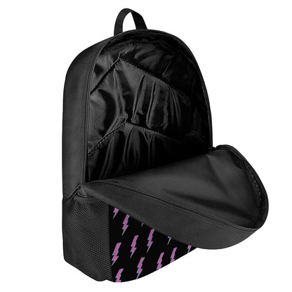 Purple And Teal Lightning Pattern Print 17 Inch Backpack