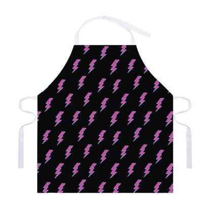 Purple And Teal Lightning Pattern Print Adjustable Apron