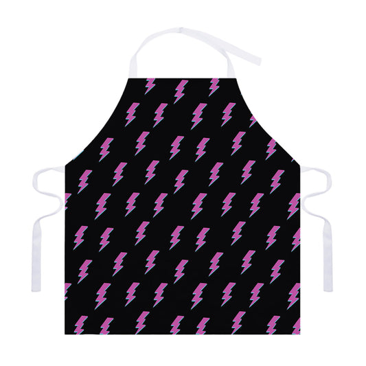 Purple And Teal Lightning Pattern Print Adjustable Apron