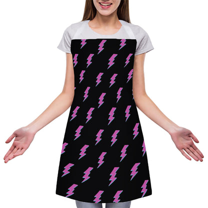 Purple And Teal Lightning Pattern Print Adjustable Apron