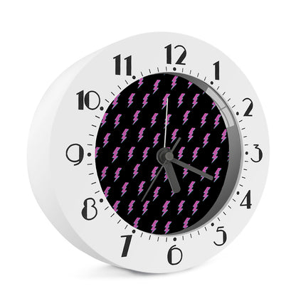 Purple And Teal Lightning Pattern Print Alarm Clock