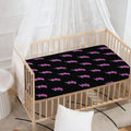 Purple And Teal Lightning Pattern Print Baby Crib Sheet