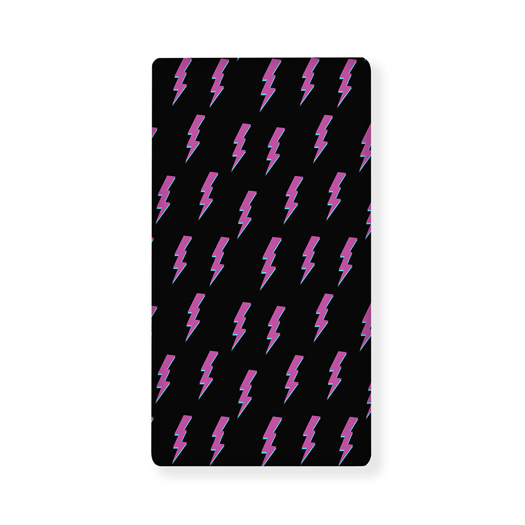 Purple And Teal Lightning Pattern Print Baby Crib Sheet