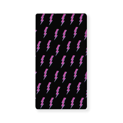 Purple And Teal Lightning Pattern Print Baby Crib Sheet