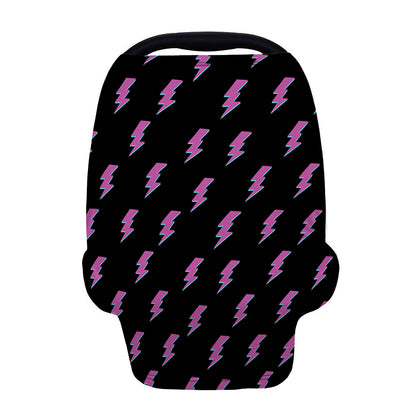 Purple And Teal Lightning Pattern Print Baby Seat Cover