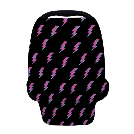Purple And Teal Lightning Pattern Print Baby Seat Cover