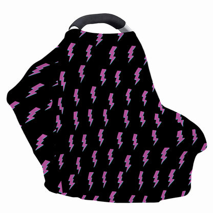 Purple And Teal Lightning Pattern Print Baby Seat Cover