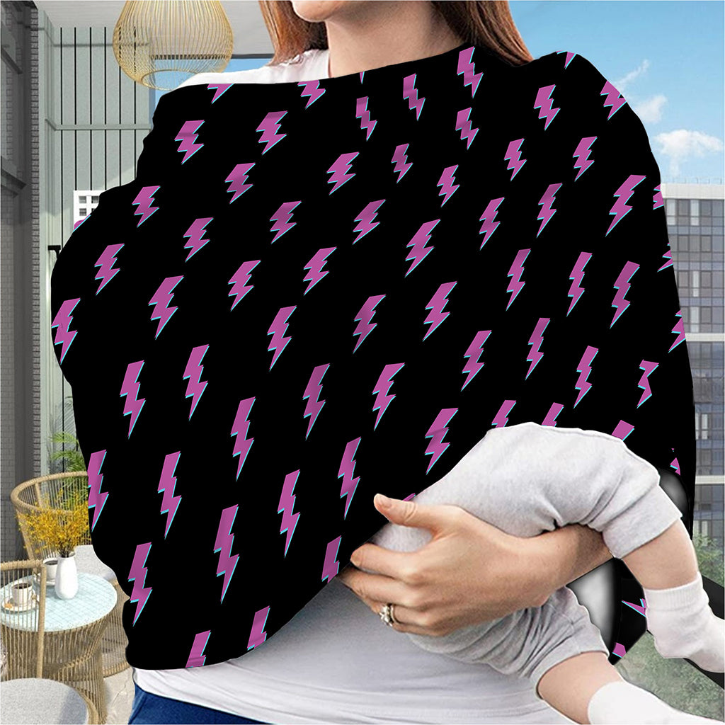 Purple And Teal Lightning Pattern Print Baby Seat Cover