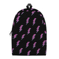 Purple And Teal Lightning Pattern Print School Backpack