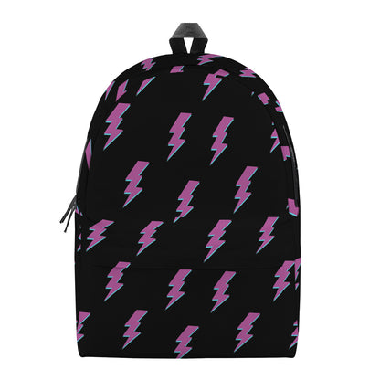 Purple And Teal Lightning Pattern Print Backpack