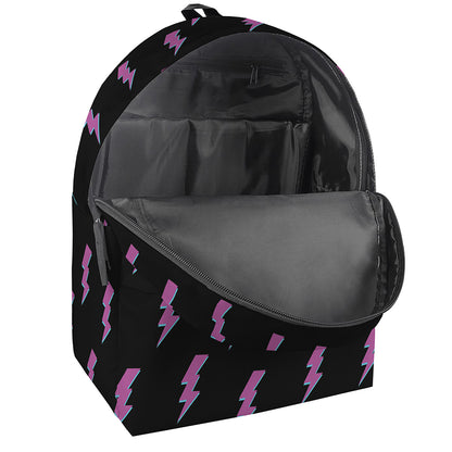 Purple And Teal Lightning Pattern Print Backpack