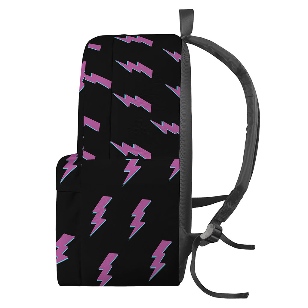 Purple And Teal Lightning Pattern Print Backpack