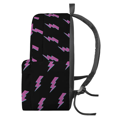 Purple And Teal Lightning Pattern Print Backpack