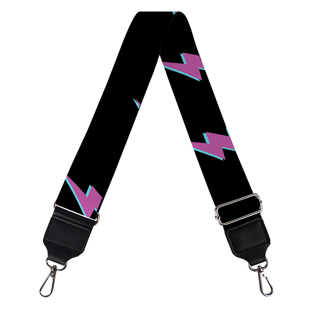 Purple And Teal Lightning Pattern Print Bag Strap