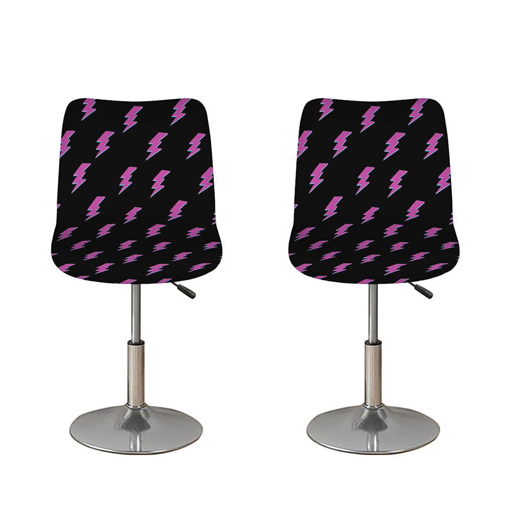 Purple And Teal Lightning Pattern Print Bar Stool Covers