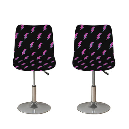 Purple And Teal Lightning Pattern Print Bar Stool Covers