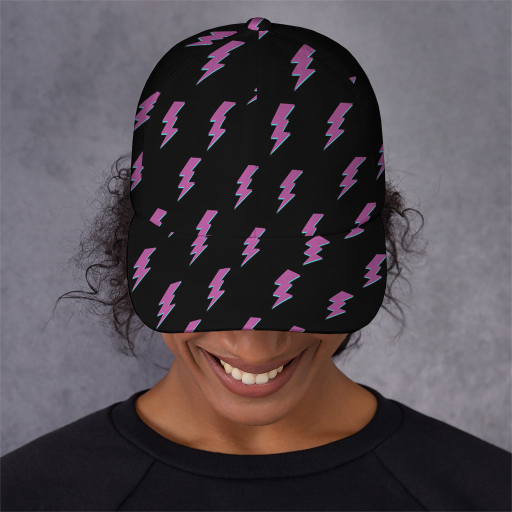Purple And Teal Lightning Pattern Print Baseball Cap