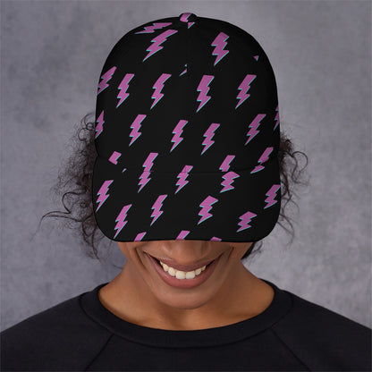 Purple And Teal Lightning Pattern Print Baseball Cap