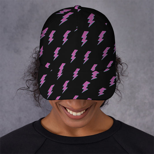 Purple And Teal Lightning Pattern Print Baseball Cap