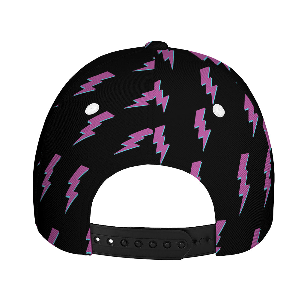 Purple And Teal Lightning Pattern Print Baseball Cap