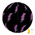 Purple And Teal Lightning Pattern Print Basketball
