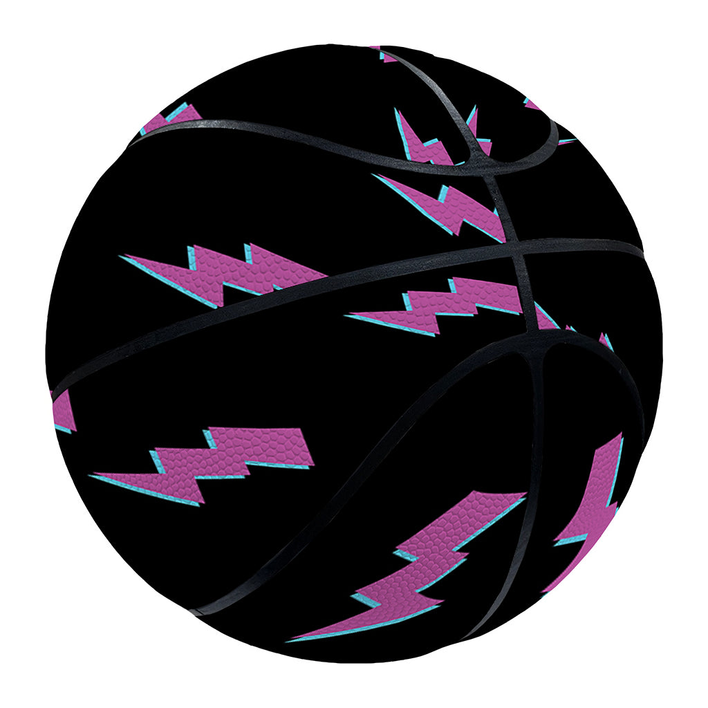 Purple And Teal Lightning Pattern Print Basketball
