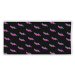 Purple And Teal Lightning Pattern Print Beach Towel