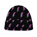 Purple And Teal Lightning Pattern Print Beanie