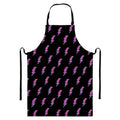 Purple And Teal Lightning Pattern Print Bib Apron With Pocket