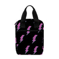 Purple And Teal Lightning Pattern Print Bible Tote Bag