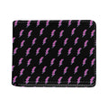 Purple And Teal Lightning Pattern Print Bifold Wallet