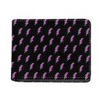 Purple And Teal Lightning Pattern Print Bifold Wallet