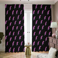 Purple And Teal Lightning Pattern Print Dimout Pencil Pleat Curtains