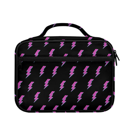 Purple And Teal Lightning Pattern Print Briefcase Bible Bag