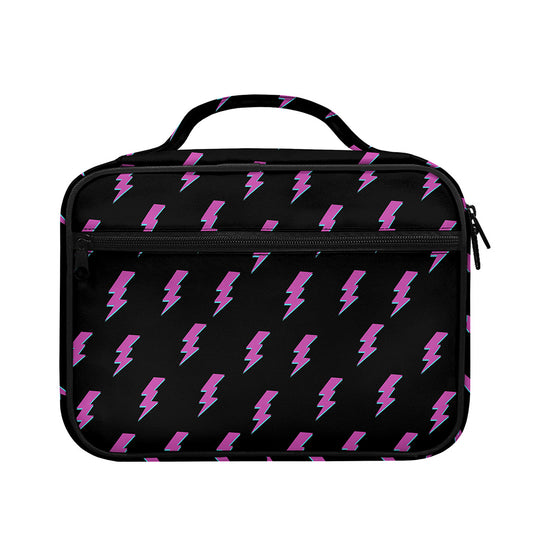 Purple And Teal Lightning Pattern Print Briefcase Bible Bag