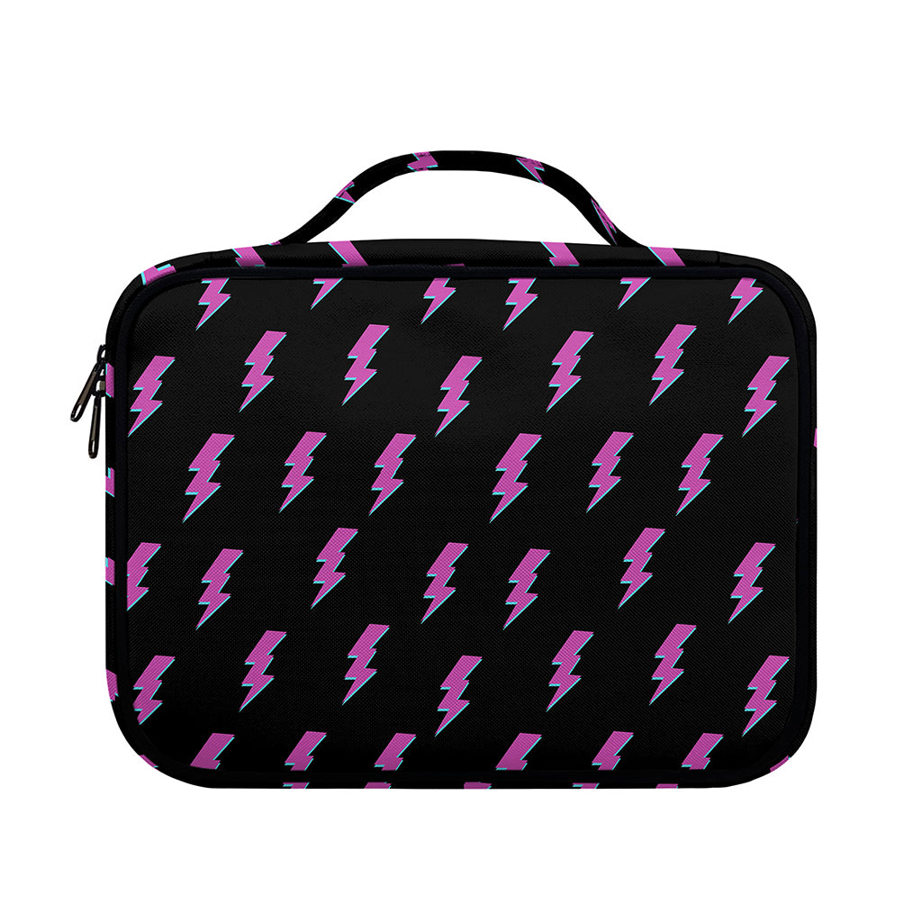 Purple And Teal Lightning Pattern Print Briefcase Bible Bag
