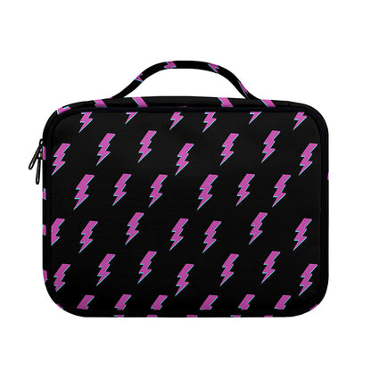 Purple And Teal Lightning Pattern Print Briefcase Bible Bag