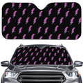Purple And Teal Lightning Pattern Print Car Windshield Sun Shade